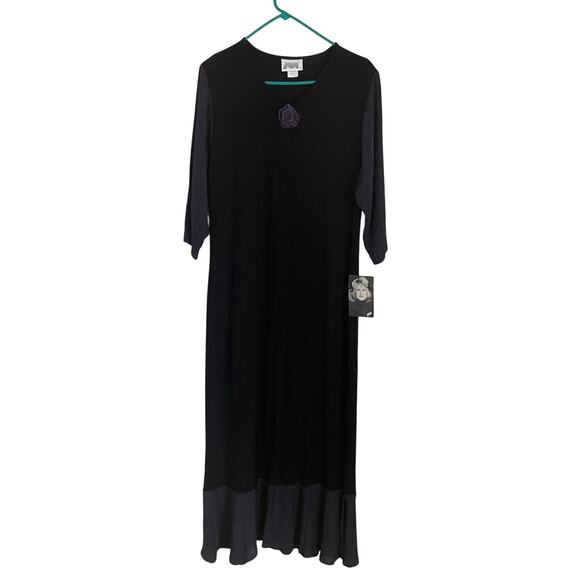 Vintage Zoe Maxi Dress NWT M Dark Fairy Gingham Rosette Detail Grunge Whimsigoth - Picture 1 of 10